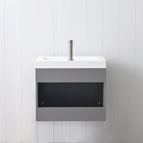 Ebern Designs Rakeshia 24 Inch Wall Mounted Floating Bathroom Vanity